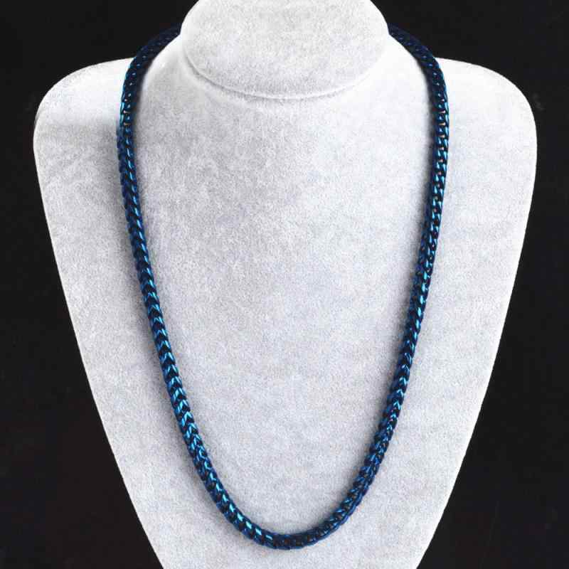 ネックレス メンズ 男性用 チタン鋼 ドッグタグ 刻印 彫刻 龍 ドラゴン 骨 ボーン チェーン 青 ブルー ステンレス ペンダント チョーカー アレルギー対応 高級感 ラッキーアイテム お守り2