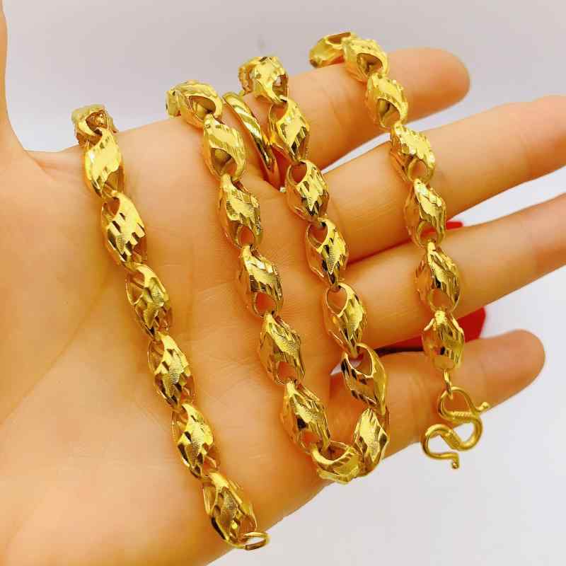 ネックレス メンズ 男性用 真鍮 黄銅 電気メッキ加工 幾何学模様 レトロ 文芸復古 太め チェーン ラッキーアイテム2