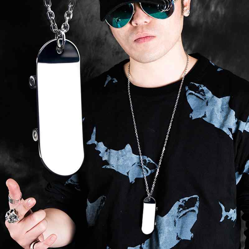 ネックレス メンズ 男性用 スケートボード チタン鋼 ペンダント チョーカー シルバー アクセサリー ス..