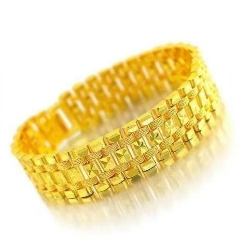 ブレスレット メンズ 腕輪 サンドゴールド ドラゴン 龍 カービング ごつめ 重厚感 アクセサリー