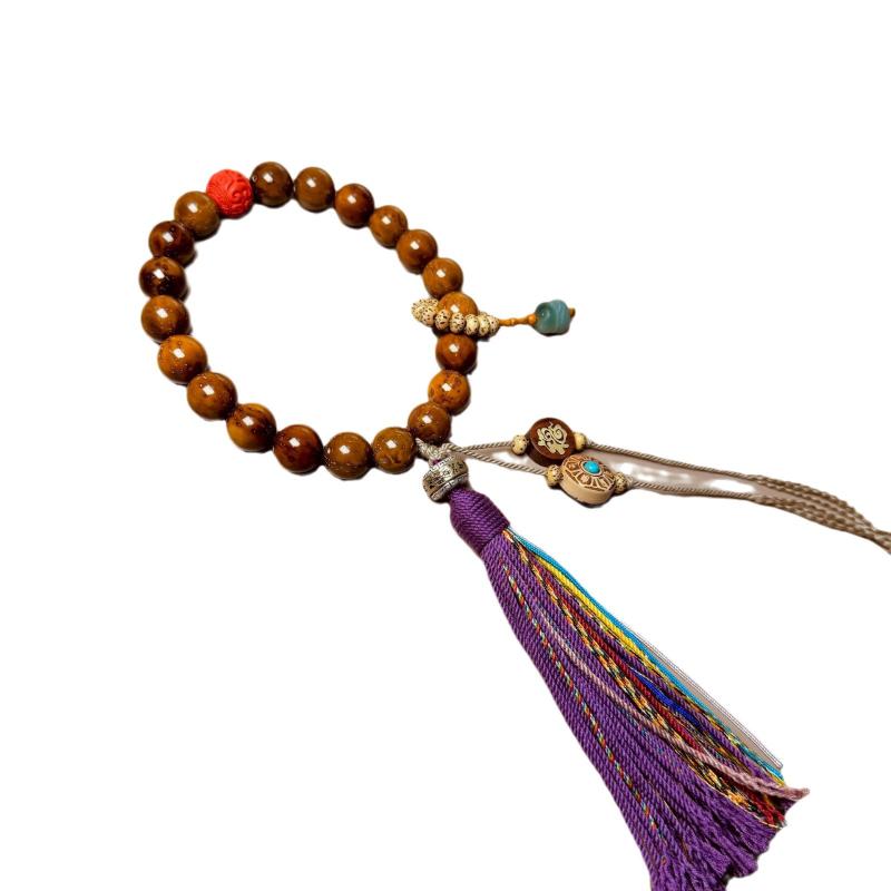 ブレスレット メンズ 紫金鼠 菩提樹 招き猫 数珠 念珠 ハンドメイド
