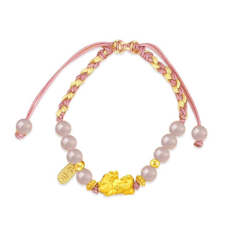 ブレスレット レディース メンズ S925 シルバー 貔貅 転運珠 天然 玉髄 エスニック アニマル モチーフ ..