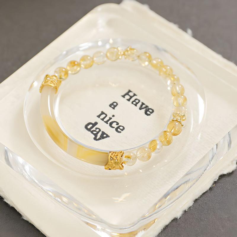 ブレスレット 黄水晶 レディース 半月型 石 パワーストーン 開運 風水 金運 ラッキーアイテム 中国風 アクセサリー