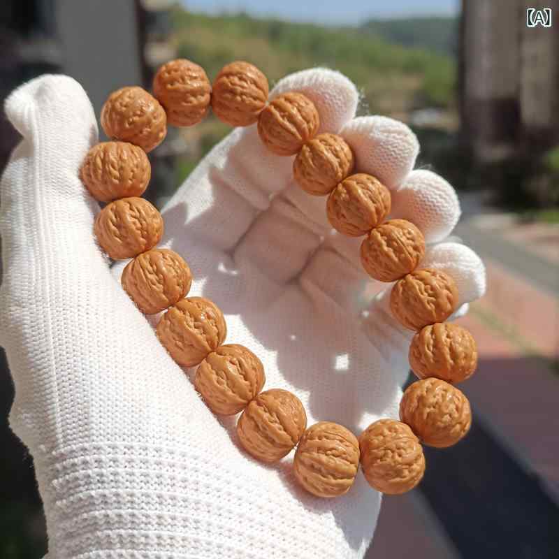 ブレスレット メンズ 手彫り 猿 猴頭 京八棱 核桃 くるみ 数珠 レトロ 念珠 文玩 仏具 普段使い 縁起物 アクセサリー