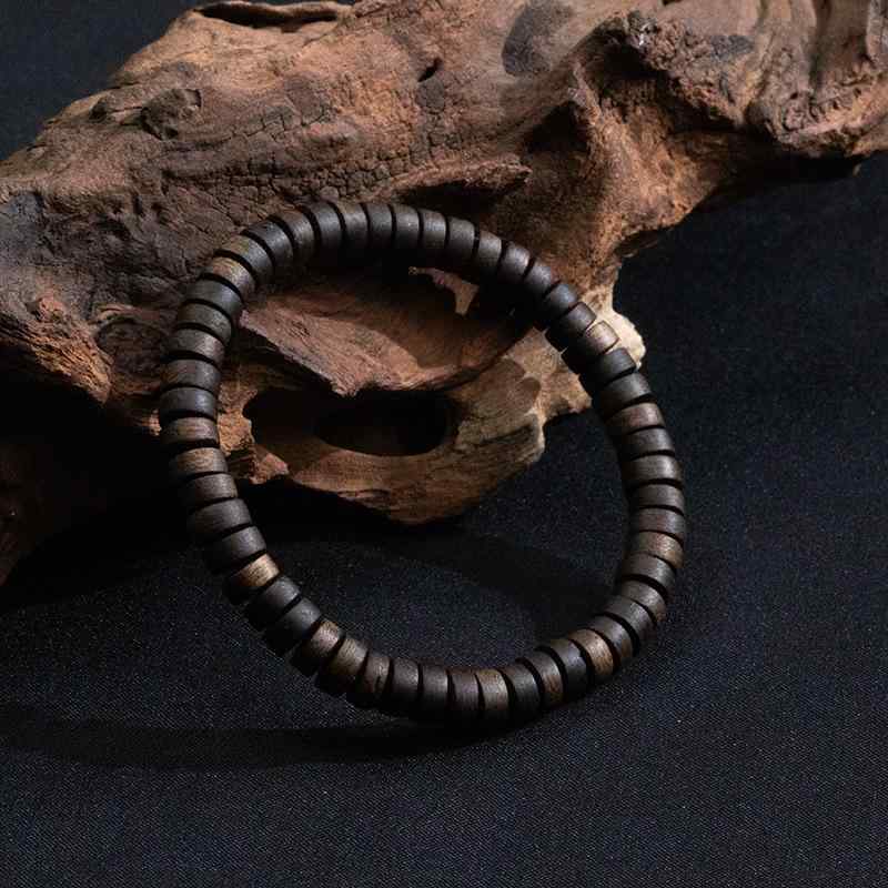 ブレスレット 男性用 沈香 サンダルウッド 木製 念珠 数珠 ウッドビーズ レトロ バングル アクセサリー ギフト ラッキーアイテム