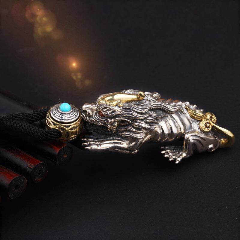 楽天リモコンタウンエコ 楽天市場店ネックレス メンズ レディース 回転 貔貅 ラッキーアイテム お守り ペンダント 十字チェーン U形 幾何学型 縁起物 レトロ 文芸復古 電気メッキ加工 銅製