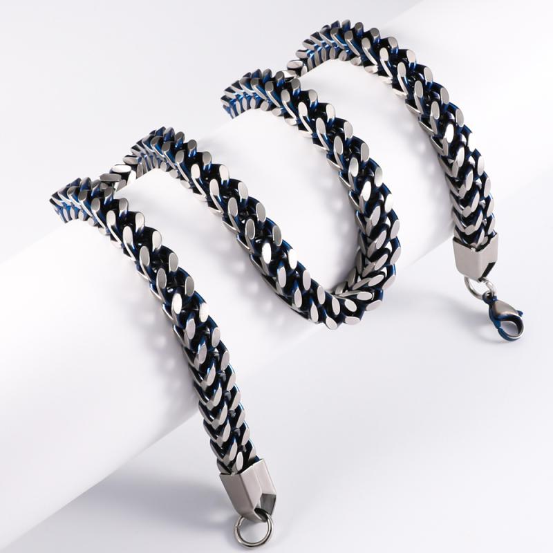 ネックレス メンズ ステンレス チョーカー 太め 8mm 喜平 チェーンネックレス スネークボーン ヘリンボーン 50cm 60cm ストリート ヒップホップ スケーター パンク ロック 個性的 アクセサリー 男性用 男女兼用