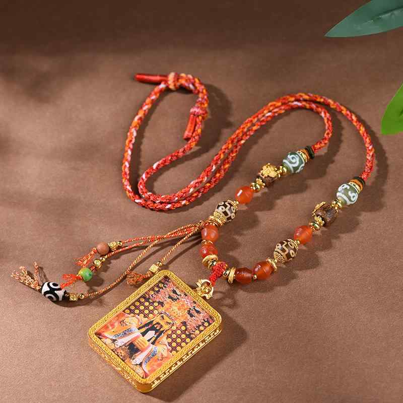 ネックレス 男女兼用 龍五爷 吊り下げ飾り 手作り 組み紐 五路財神 合金 縁起物 金蟾 ラッキーアイテム 開運 お守り ネックレス