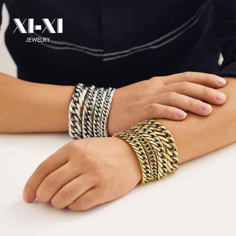 ブレスレット 男性用 チタン鋼製 喜平チェーン 幾何学模様 電気メッキ加工 スティールカラー ゴールドカラー 普段使い ビジネス フォーマル アフリカ 南米 東南アジア 北米 アジア 中東(4)