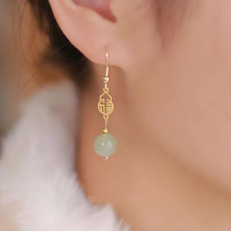 イヤリング レディース 和田玉 チャイナドレス イヤリング レトロ 国風 ギフト アクセサリー