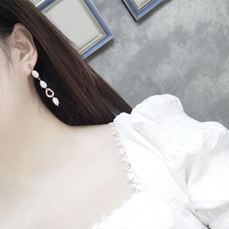 ピアス レディース バロック調 淡水パール アシンメトリー 幾何学模様 イヤリング 上品 アクセサリー ジュエリー2