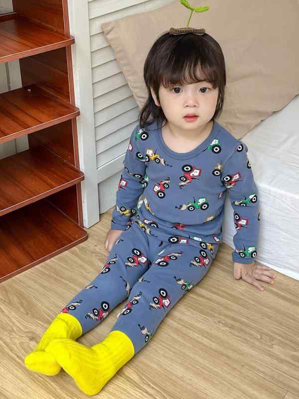 子供用 インナー 上下セット 長袖 パジャマ 綿 秋冬 保温 ベビー 男の子 女の子 ルームウェア 80 90 10..