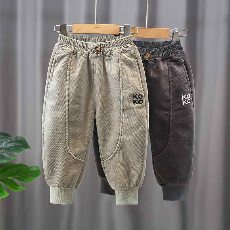 キッズ ズボン コーデュロイ パンツ 秋冬 あったか 裏起毛 長ズボン 男の子 子供 幼児 グレー 90cm 100cm 110cm 120cm 130cm 140cm