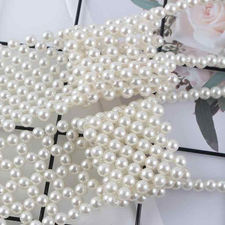 スカーフ ネックレス レディース フェイクカラー レトロ パール チョーカー 重ね付け風 ビーズ アクセ..