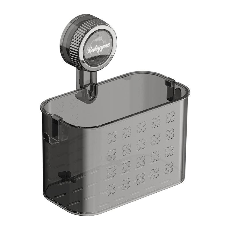 浴室収納 吸盤 壁掛け ラック 洗面所 収納棚 透明 ブラック 多用途