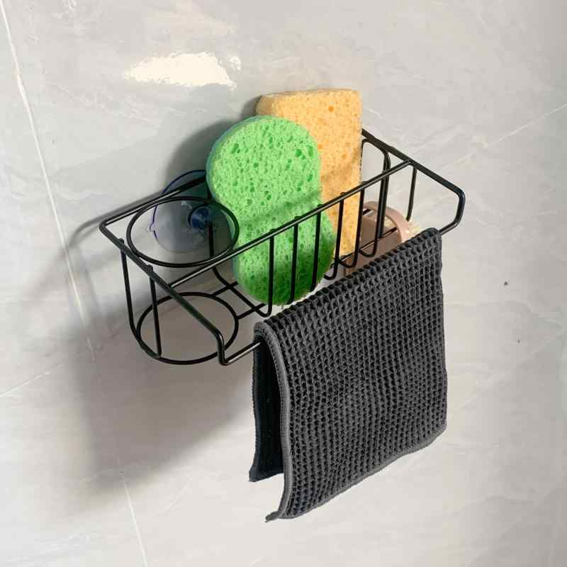キッチン スポンジ ラック ステンレス製 スポンジ置き 蛇口にかけ ホルダー たわし入れ 洗剤置き