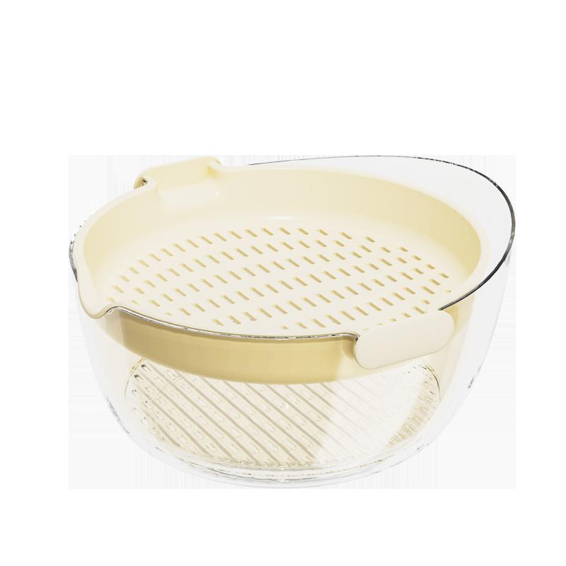 キッチン用品 水切りバスケット 3段 大容量 PP PC 多機能 果物 野菜 収納 ホワイト グレー ブルー