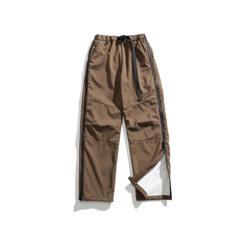 マウンテンパンツ 男性用 女性用 裏起毛 防風 防水 アウトドアパンツ 登山 スキー ウェア カーキ色 黒