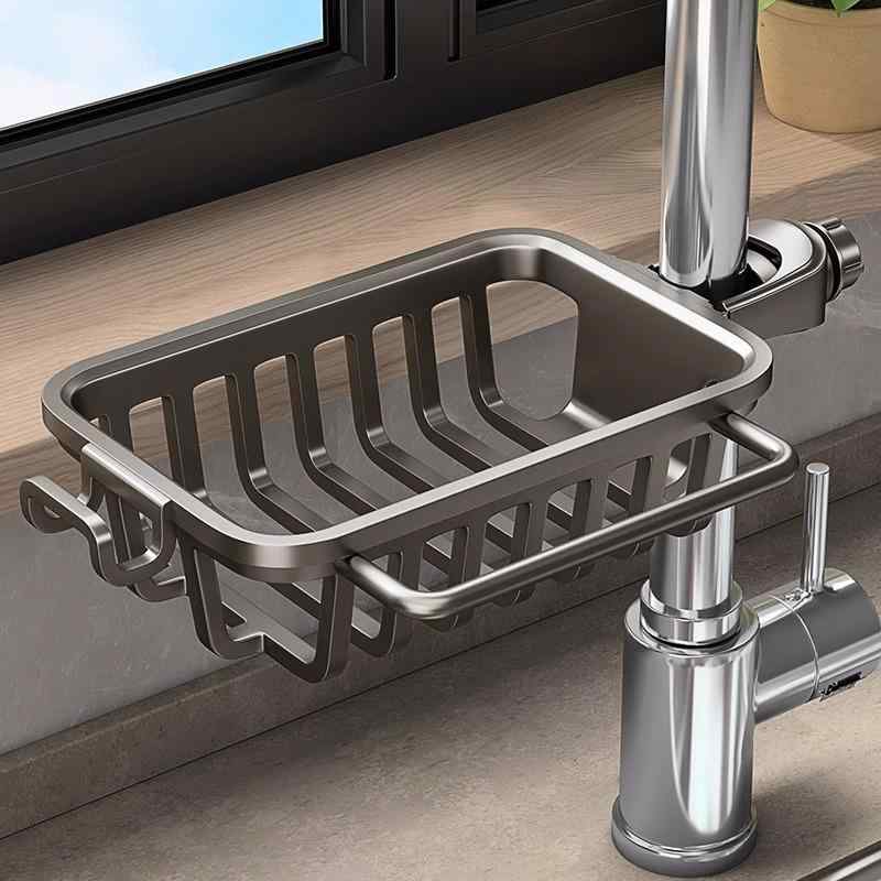 キッチン スポンジラック 多機能 ラック 水切りかご スポンジ置き たわし入れ ふきん掛け 壁掛け アル..