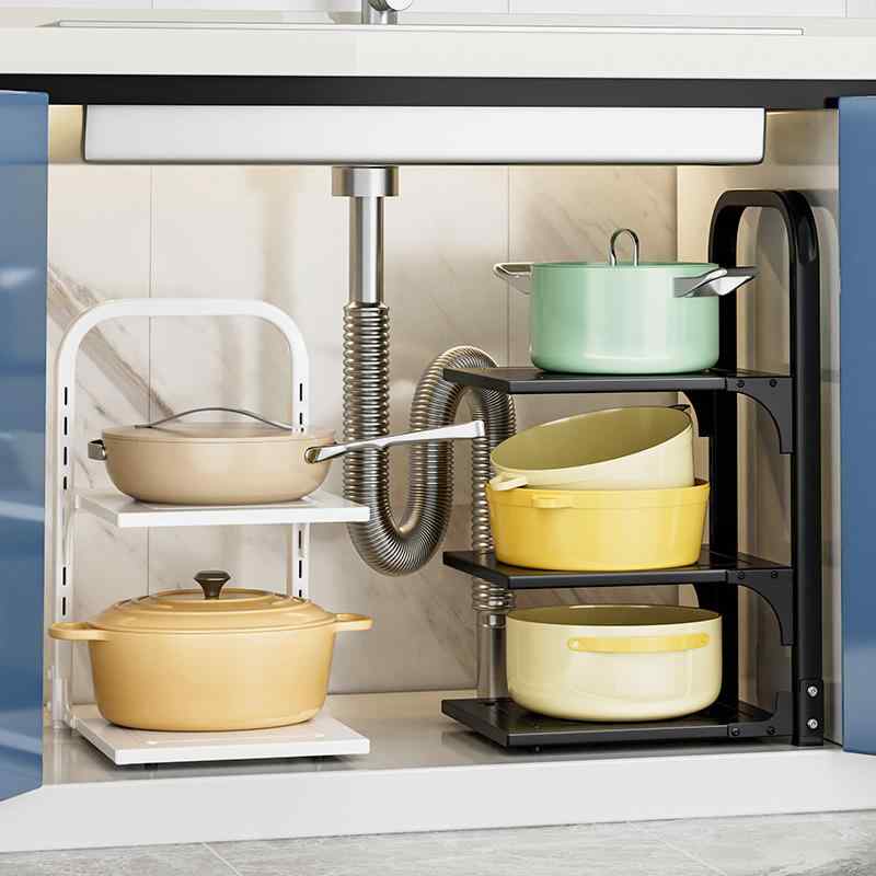 キッチン収納 シンク下収納ラック 2段 3段 4段 コーナーラック 調味料ラック スパイスラック 鍋置き 鍋..