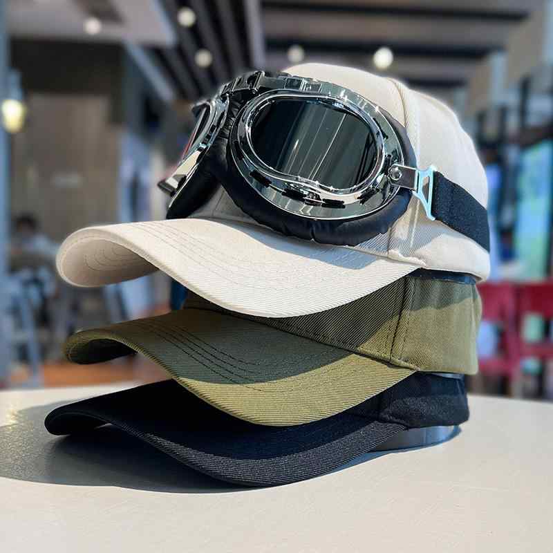 帽子 男性用 墨鏡付き 野球帽 ストリート ヒップホップ 日よけ 紫外線対策 通気性 キャップ ブラック系2