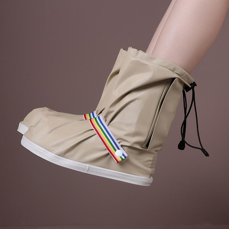 レインシューズ 防水シューズカバー 男女兼用 靴カバー ロング 滑り止め 厚底 自転車 通勤 旅行2