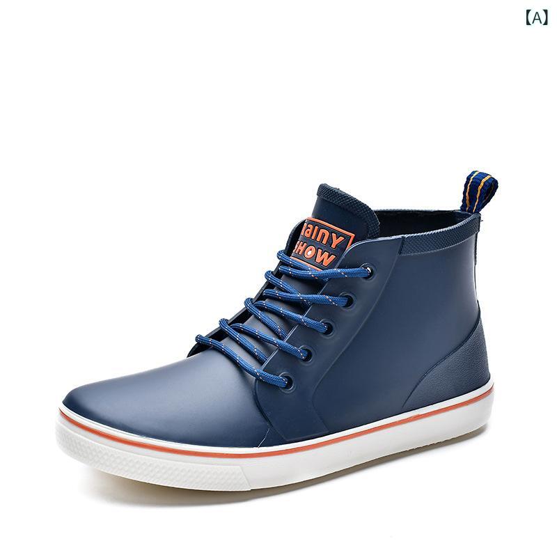 雨靴 ローカット ユニセックス 防水 滑り止め 無地 ブラック ブルー系 グリーン系 普段使い2