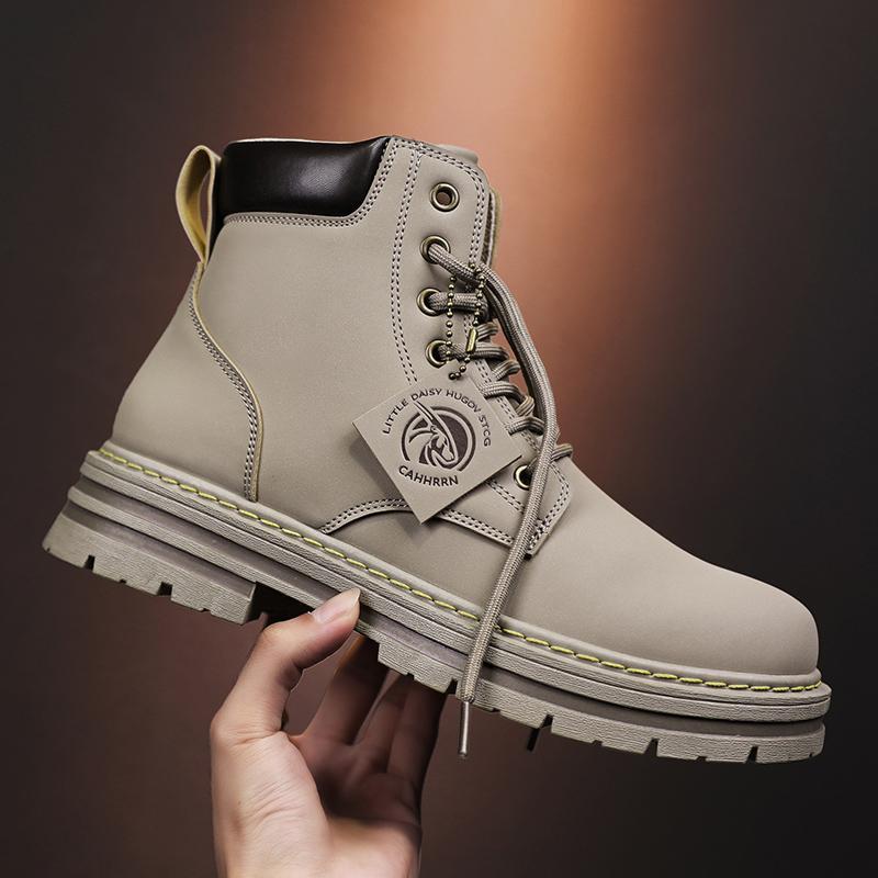 ブーツ メンズ 男性用 ワークブーツ 秋冬 大頭 ラウンドトゥ レースアップ 厚底 衝撃吸収 滑り止め 普..