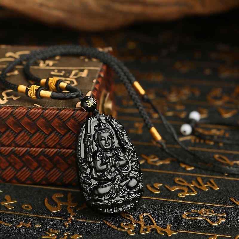 ネックレス レディース メンズ 黒曜石 干支 守護神 ペンダント 本命年 ラッキーアイテム