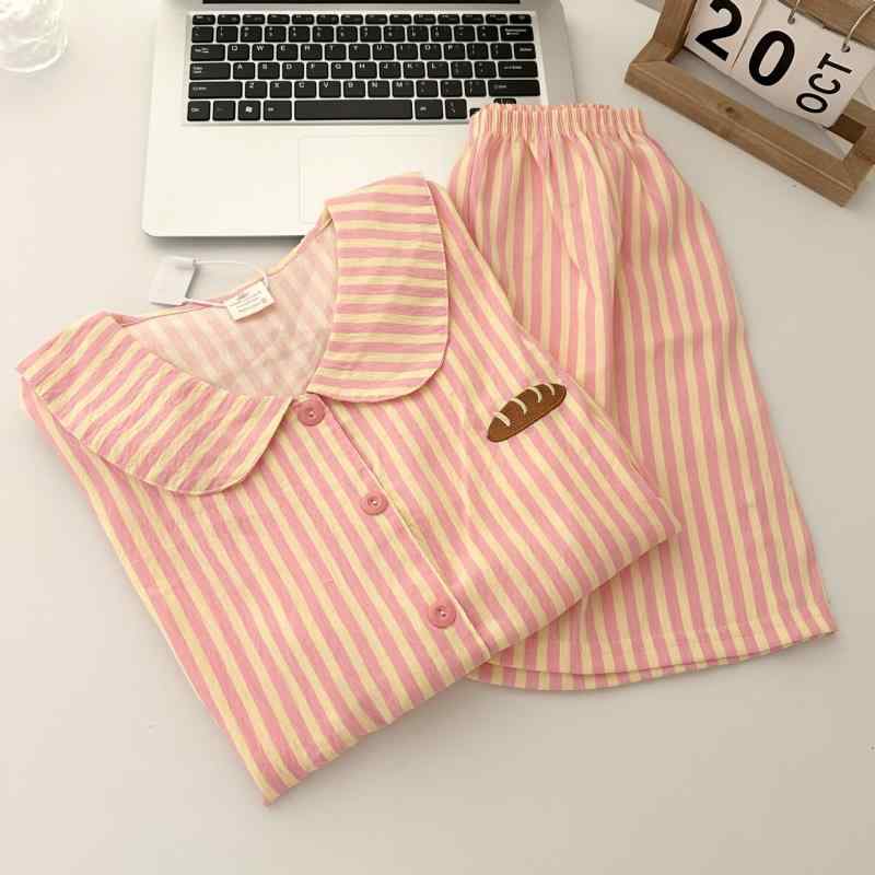 パジャマ レディース メンズ 綿 半袖 ストライプ柄 薄手 寝巻き ルームウェア 部屋着 春夏 肌触り良い 通気性 快適 ペア かわいい