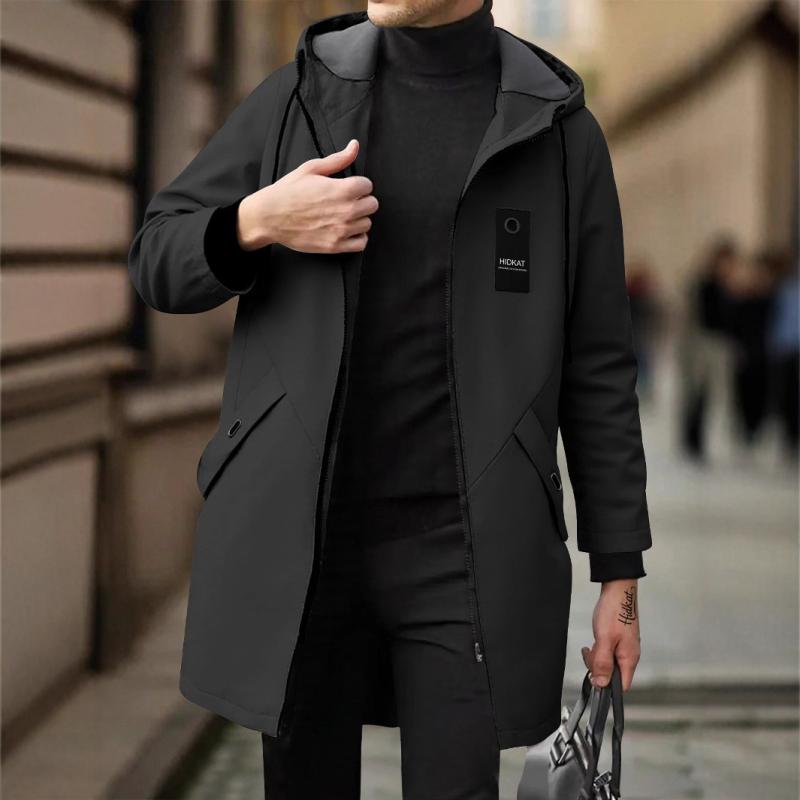コート メンズ 男性用 スプリングコート フード付き 撥水 防風 ビジネス カジュアル 普段使い 黒 緑 グレー 風 ポリエステル