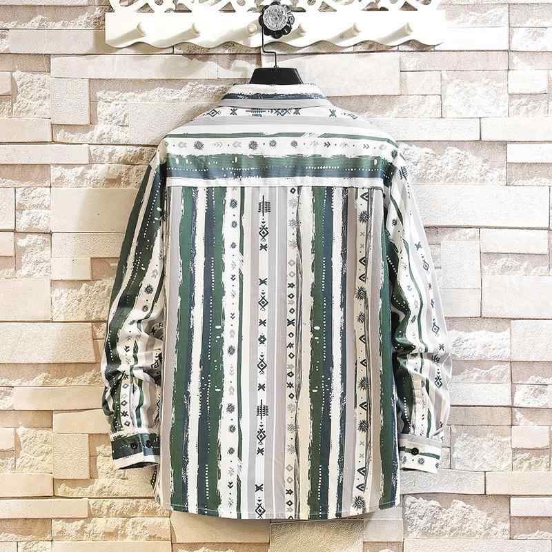 シャツ メンズ 男性用 コーデュロイ 長袖シャツ ミラード風 ストライプ柄 大きいサイズ ゆったり 普段..