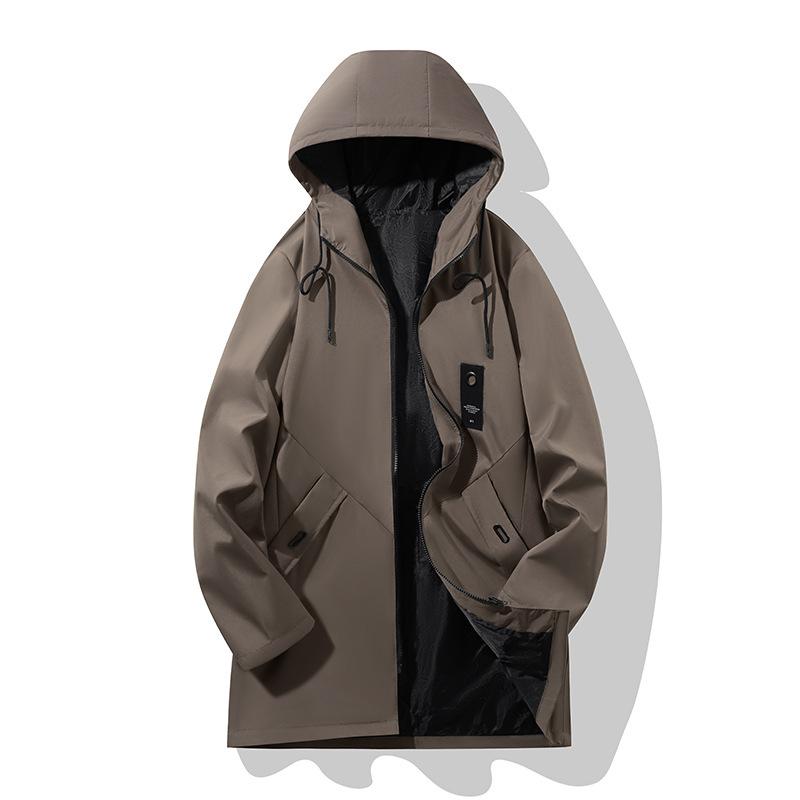 コート メンズ 男性用 紳士服 スプリングコート 秋物 防風 撥水加工 ビジネス カジュアル 立襟 ミドル丈 多機能ポケット ポリエステル 黒 ベージュ グレー カーキ