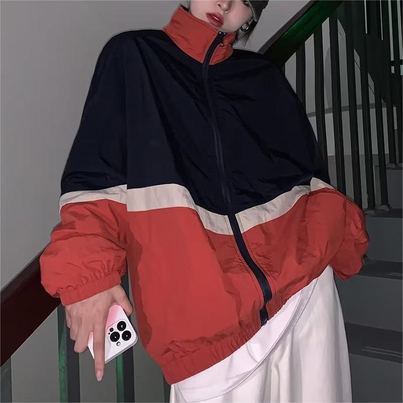 ジャケット メンズ ストリート カジュアル スポーティー 配色 切り替え スタンドカラー アウター スプリングコート