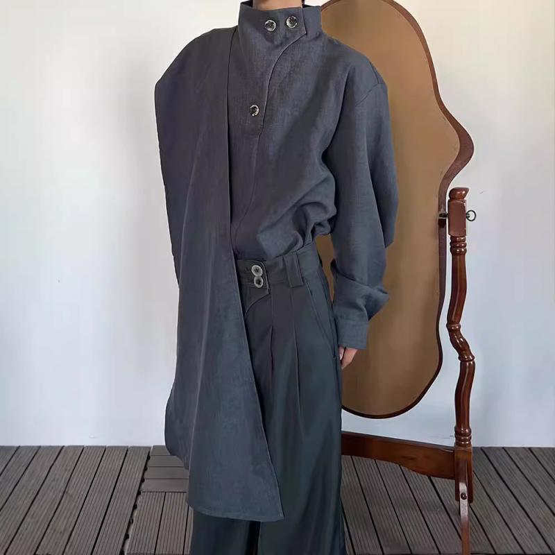 シャツ レディース 大きいサイズ レトロ 風 スタンドカラー ブラウス ハーフハイネック スカーフ付き チュニック ゆったり 薄手 長袖 花柄 春