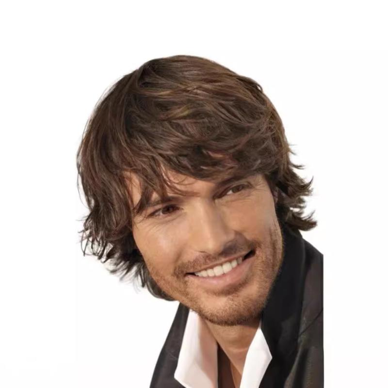 ウィッグ 男性用 棕色 ショート 高温耐熱 コスプレ ファッション イメチェン