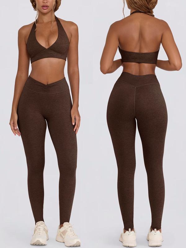 ヨガウェア レディース 上下セット スポーツブラ ショーツ トレーニングウェア 高機能 吸湿速乾 伸縮性 Vネック ノースリーブ ショートパンツ スパッツ レギンス S M L XL 春夏 ウォーキング ランニング ジム ダンス エクササイズ