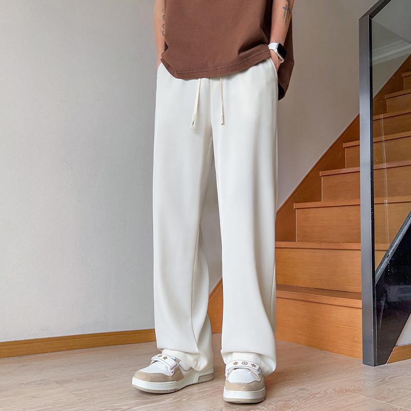 パンツ メンズ 薄手 接触冷感 ストレート イージーパンツ スラックス ズボン 男性用 リラックス ゆったり 普段使い 春夏 グレー ベージュ ブラック