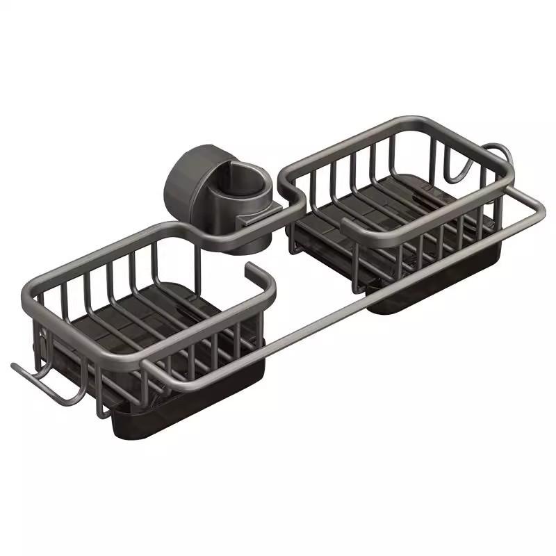 キッチン スポンジラック たわし入れ 水切りかご ステンレス製 壁掛け 多用途 左右通用 錆びにくい シ..