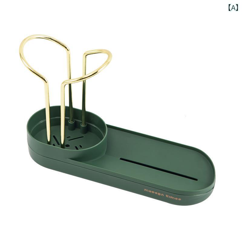 キッチンスポンジ ラック 水切り 多用途 台所 スポンジ置き たわし入れ ステンレス製 省スペース2