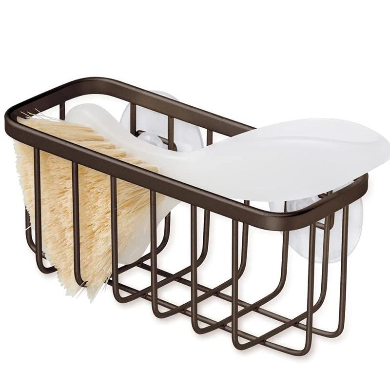 キッチン スポンジ ラック ステンレス 壁掛け 水切り 多用途 たわし入れ 洗剤置き シンク収納 バスケット