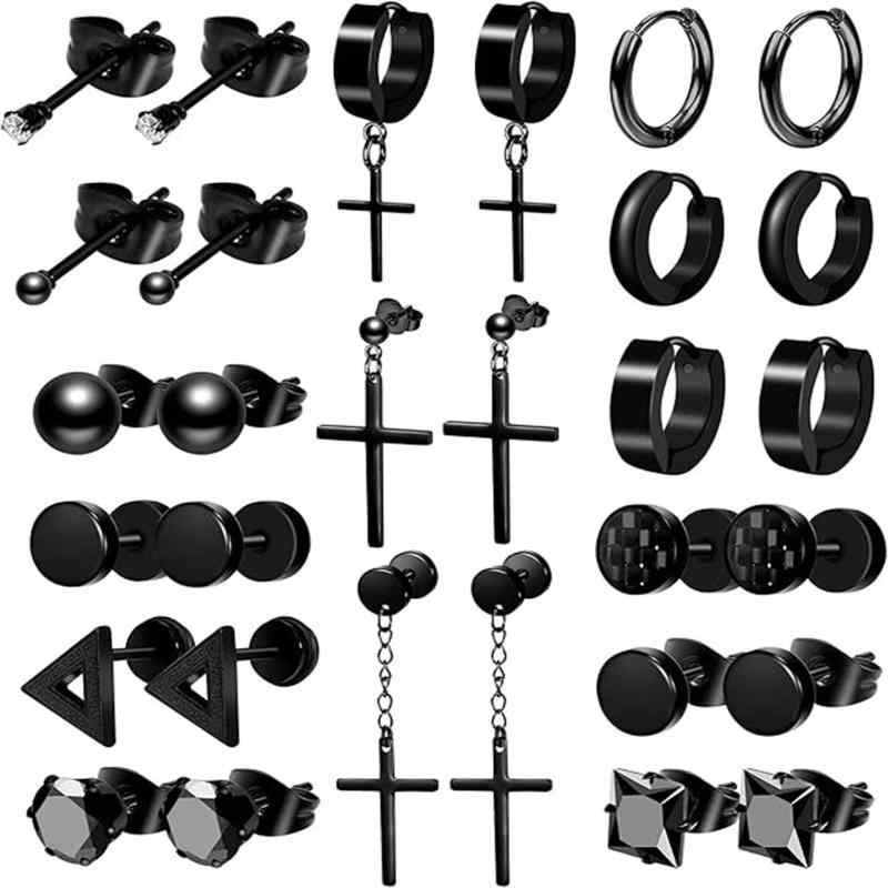 ピアス メンズ レディース 黒 チタン鋼 フープピアス リングピアス イヤリング ステンレス 電気メッキ加工 個性派 男女兼用