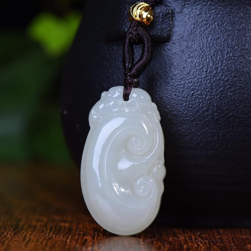 ネックレス レディース メンズ 和田玉 如意 ペンダント 颈饰 玉器 玉石 山料 大号 中号 小号 吊坠 チェーン 礼盒