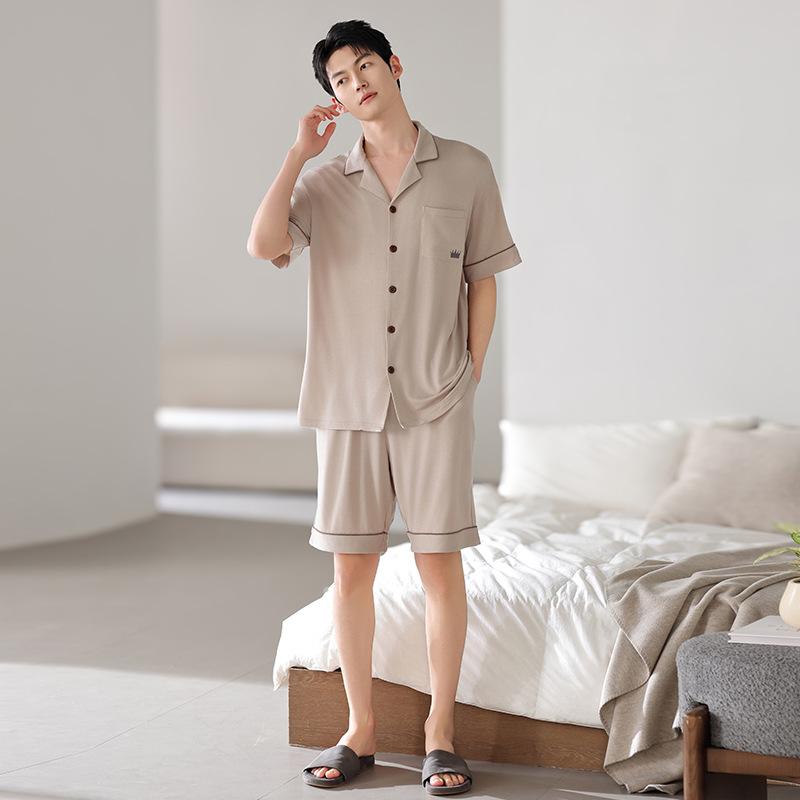 パジャマ メンズ 男性用 上下セット 部屋着 寝巻き モダール 再生繊維 接触冷感 薄手 半袖 短パン 大き..