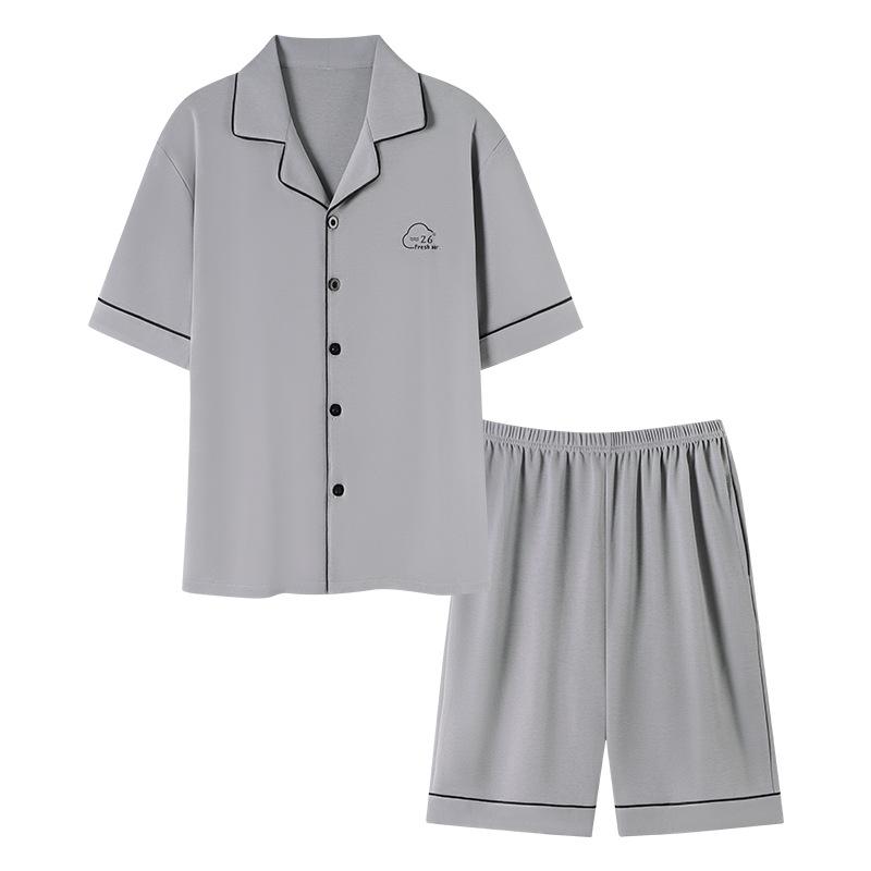パジャマ メンズ 男性用 上下セット 半袖 短パン 再生繊維 接触冷感 薄手 涼感 通気性 伸縮性 リラック..