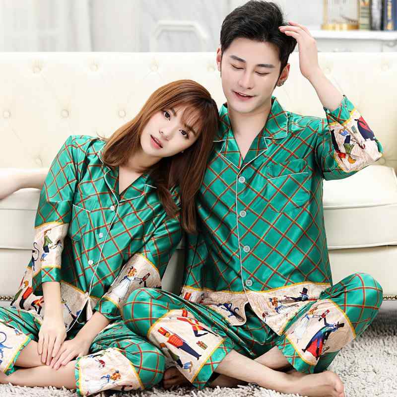 2パジャマ レディース メンズ 春秋 長袖 薄手 接触冷感 上下セット カップル 寝巻き ルームウェア 部屋着 かわいい ギフト ポリエステル