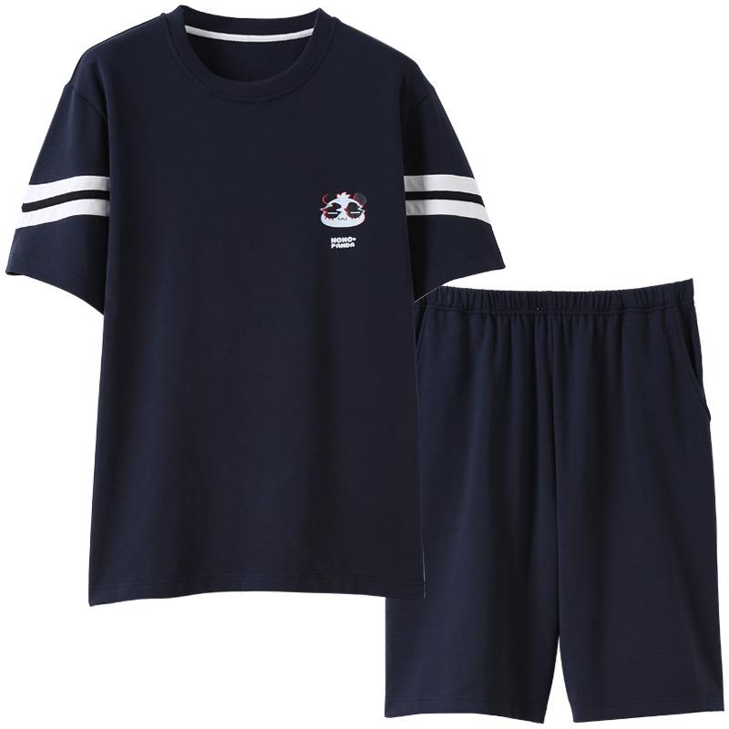 パジャマ メンズ 半袖 コットン 運動 部屋着 上下セット 薄手 通気性 リラックス カートゥーン柄