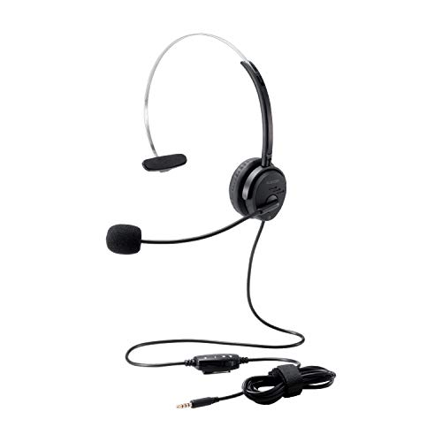 【中古】エレコム(ELECOM) ヘッドセット 4極ミニプラグ オーバーヘッド 有線 片耳 変換ケーブル付 30mmドライバ ブラック HS-HP29TBK