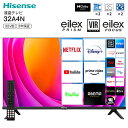 Hisense 32A4N 液晶テレビ 32V型 VOD対応 ネット動画視聴 USBハードディスク録画対応 Wチューナー 直下型LEDバックライト ADSパネル...