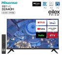 Hisense 32A40H VOD対応 ネット動画視聴 液晶テレビ 32V型 USBハードディスク録画対応 Wチューナー 直下型LEDバックライト ADSパネル 3年保証 地上波 BS CSデジタル対応 液晶TV 32インチ【RCP】 ハイセンス